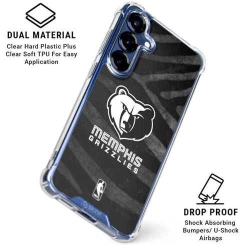 NBA Memphis Grizzlies Black Animal Print Galaxy S25 Clear Case